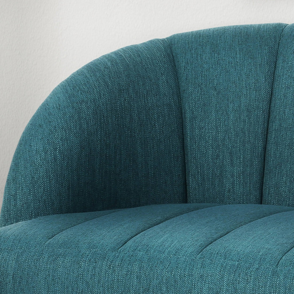 Light Blush Polyester Fabric Loveseat with Hairpin Legs D754