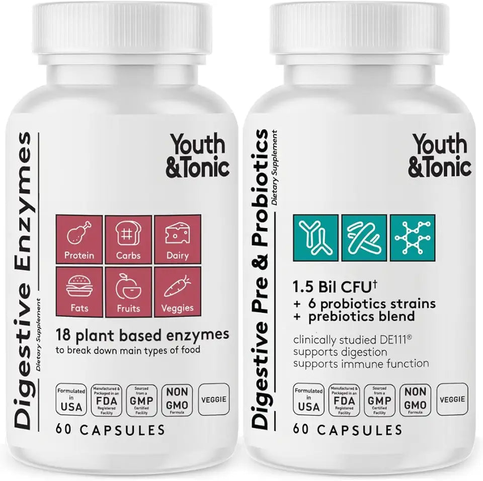Digestive Supplement with Enzymes Probiotics & Prebiotics, 120 Pills S27256
