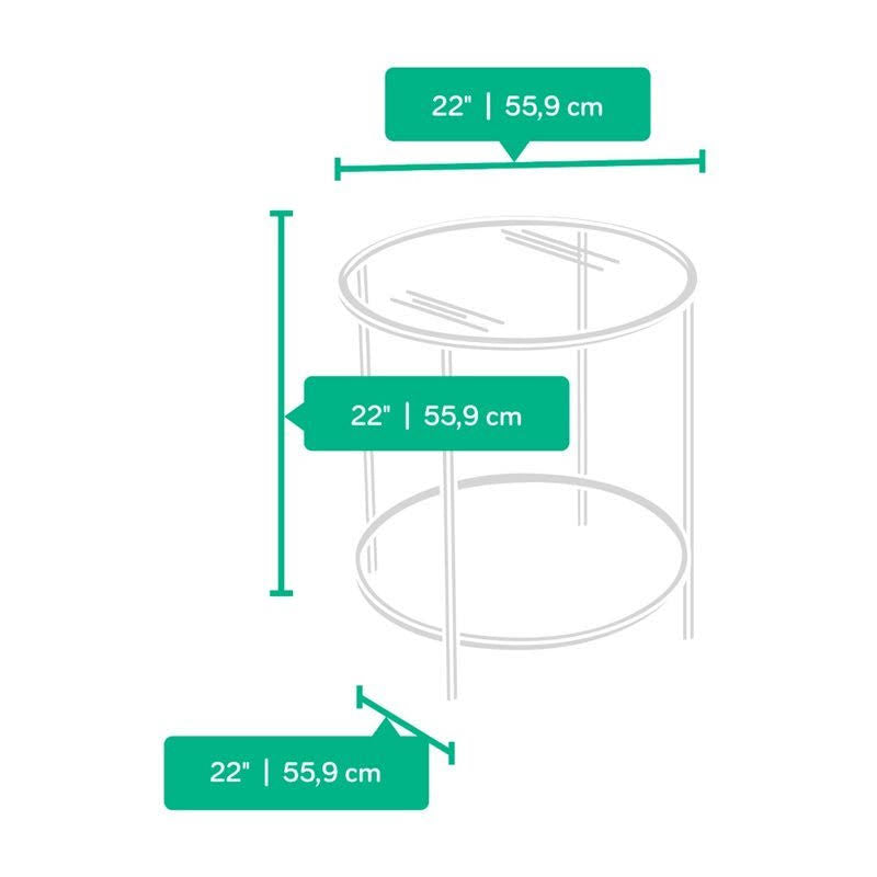 Satin Gold Round End Table C75220