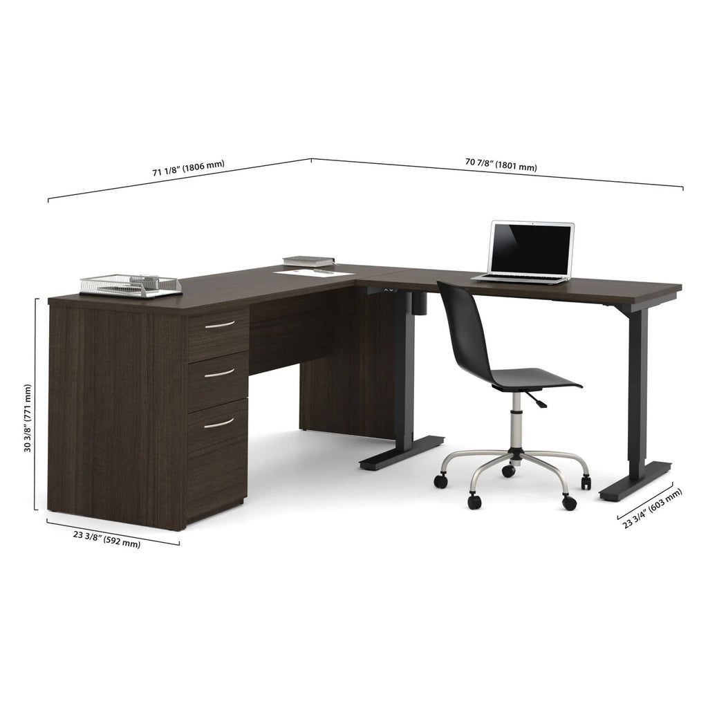 Height Adjustable L-Shaped Computer Desk E92384