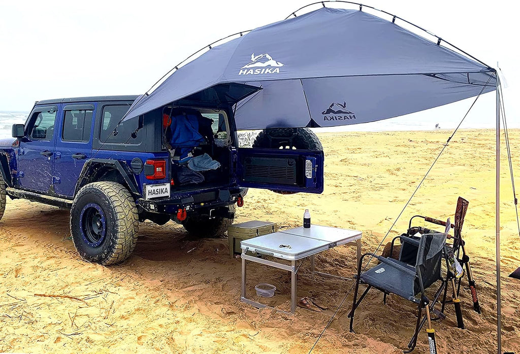 Teardrop Awning for SUV RVing Car Camping Trailer Overlanding Light Weight Truck Canopy Durable Tear Resistant Tarp E4216