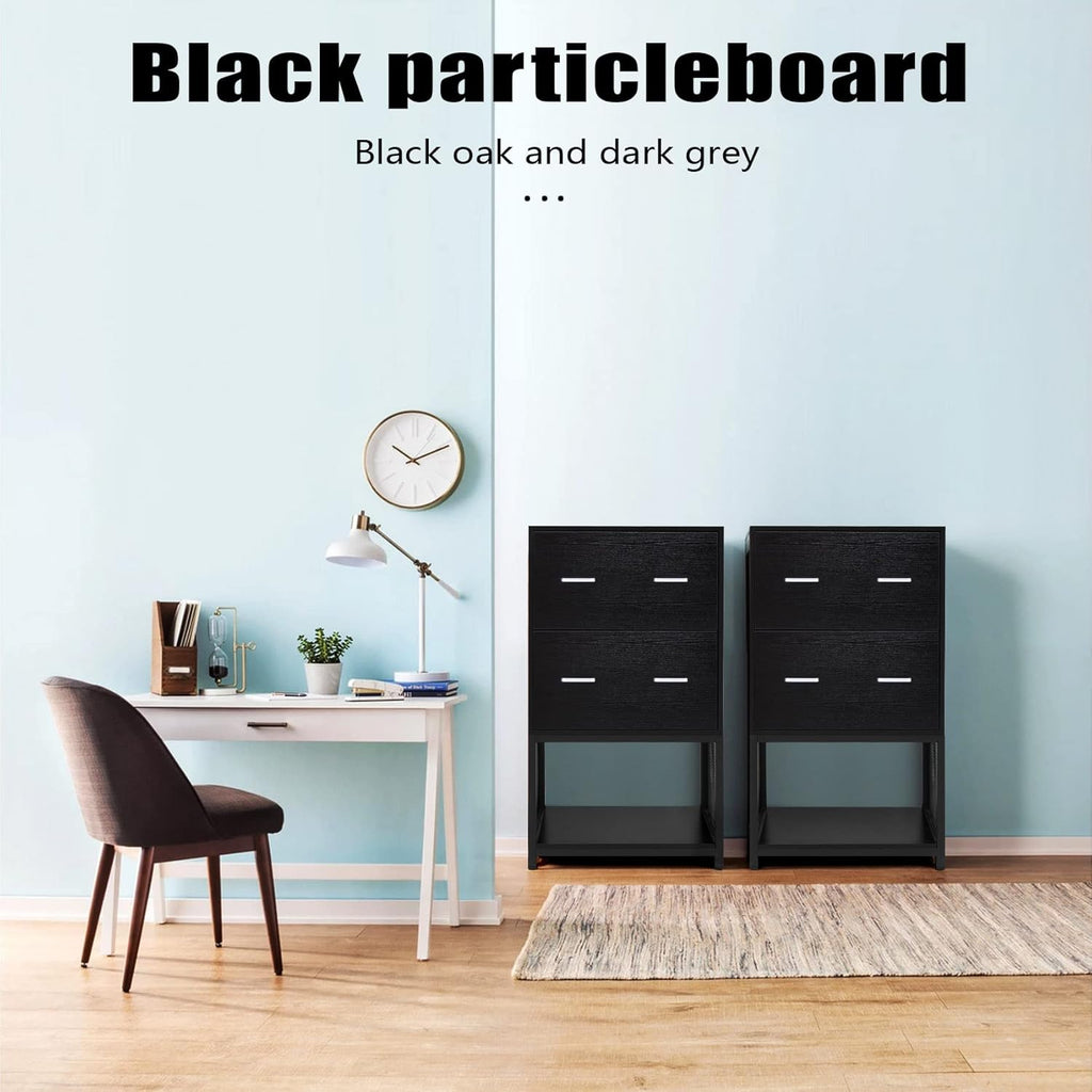 2 Drawer File Cabinet with Metal Wire Storage Shelves I109