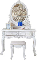 Solid Carved Dressing Vanity Table with Stool T508