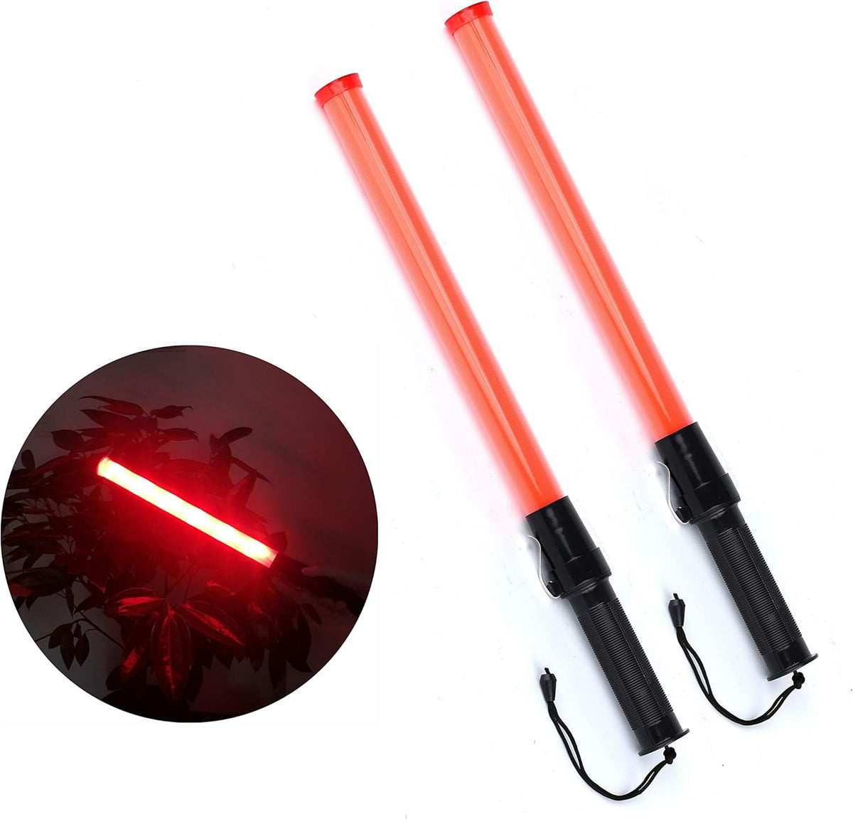 10 Pieces 21-inch Traffic Control Wand with 2 Flashing Modes D664