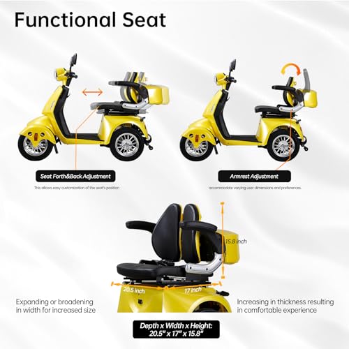 800W Motor 60V20Ah Battery 500lbs Weight Capacity Electric Wheelchair P185