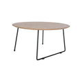 Mid Century Modern Round Coffee Table with Wood Top N950