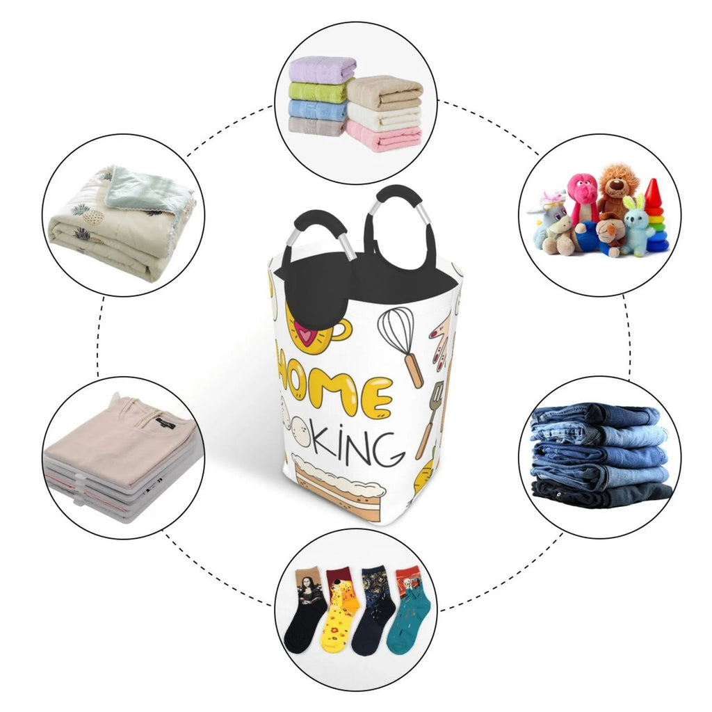 Large Canvas Fabric Collapsible Laundry Hamper H5979