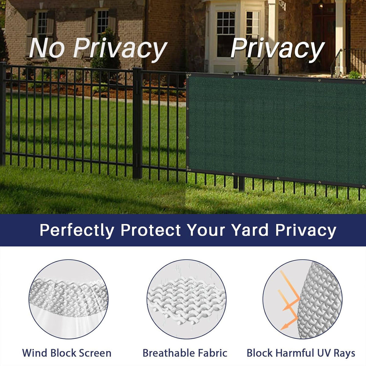 Green Heavy Duty Privacy Fence Screen 5' x 26' I434315
