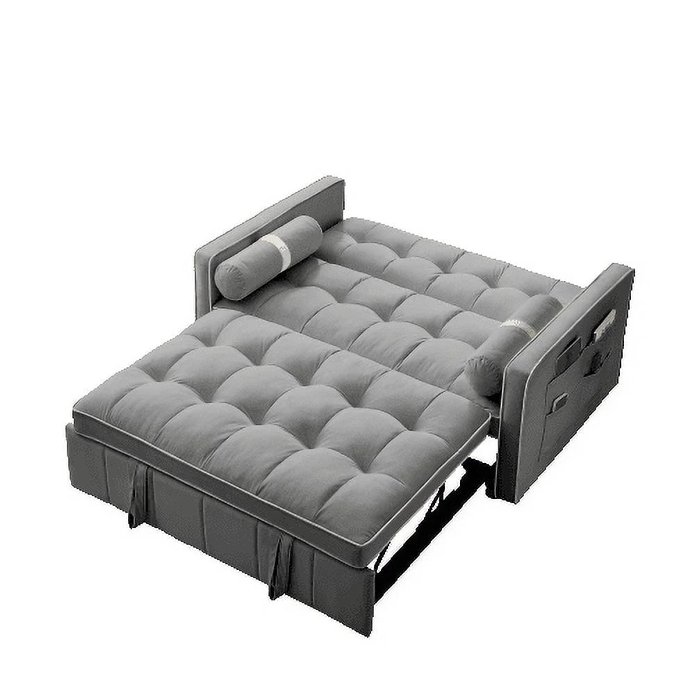 55.5" Pull Out Sleep Sofa Bed 2 Seater Loveseat Couch K229550