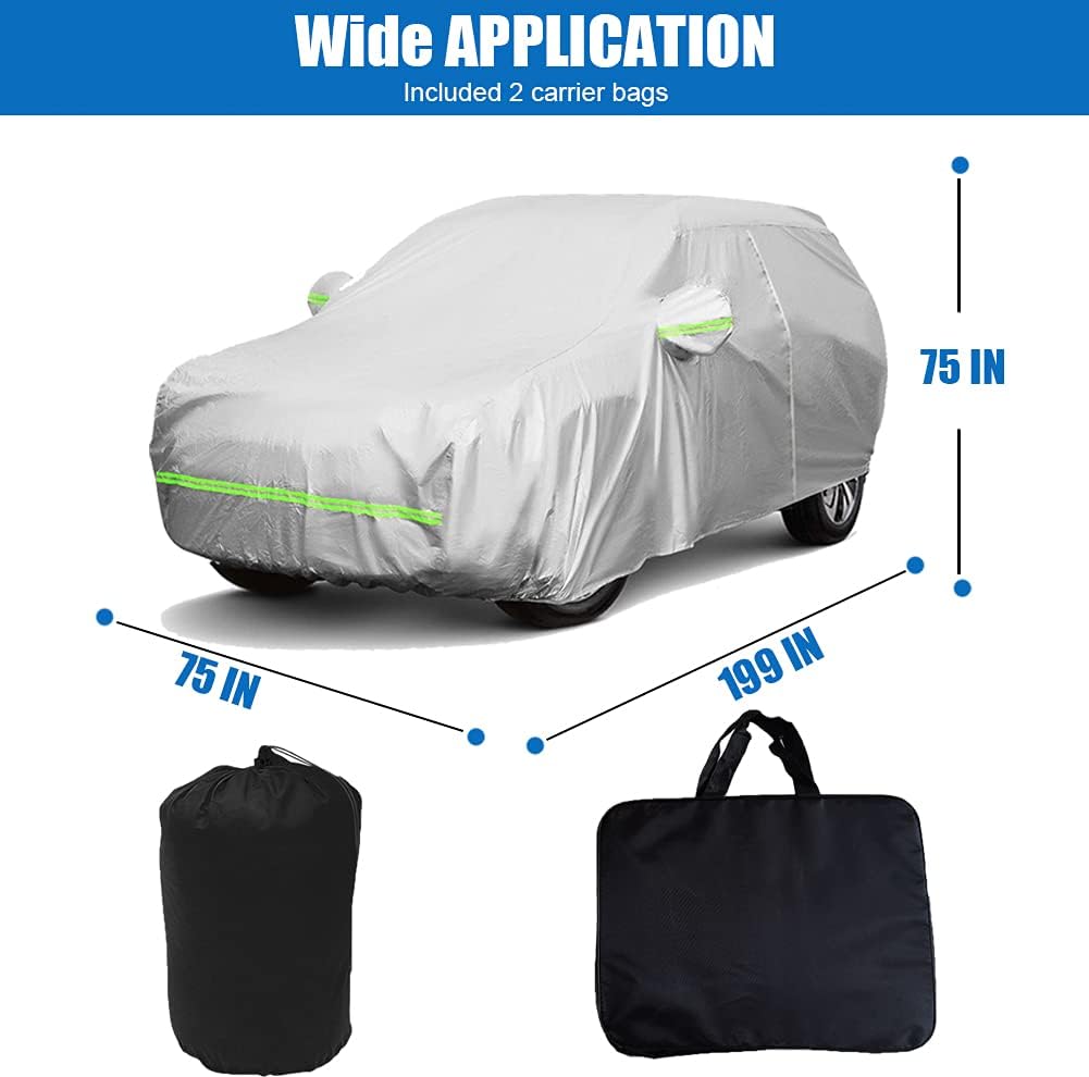 All Weather Waterproof Car Cover with Door Zipper W2293