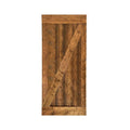 Walnut 1-Panel Stained Pine Wood Single Barn Door N42898