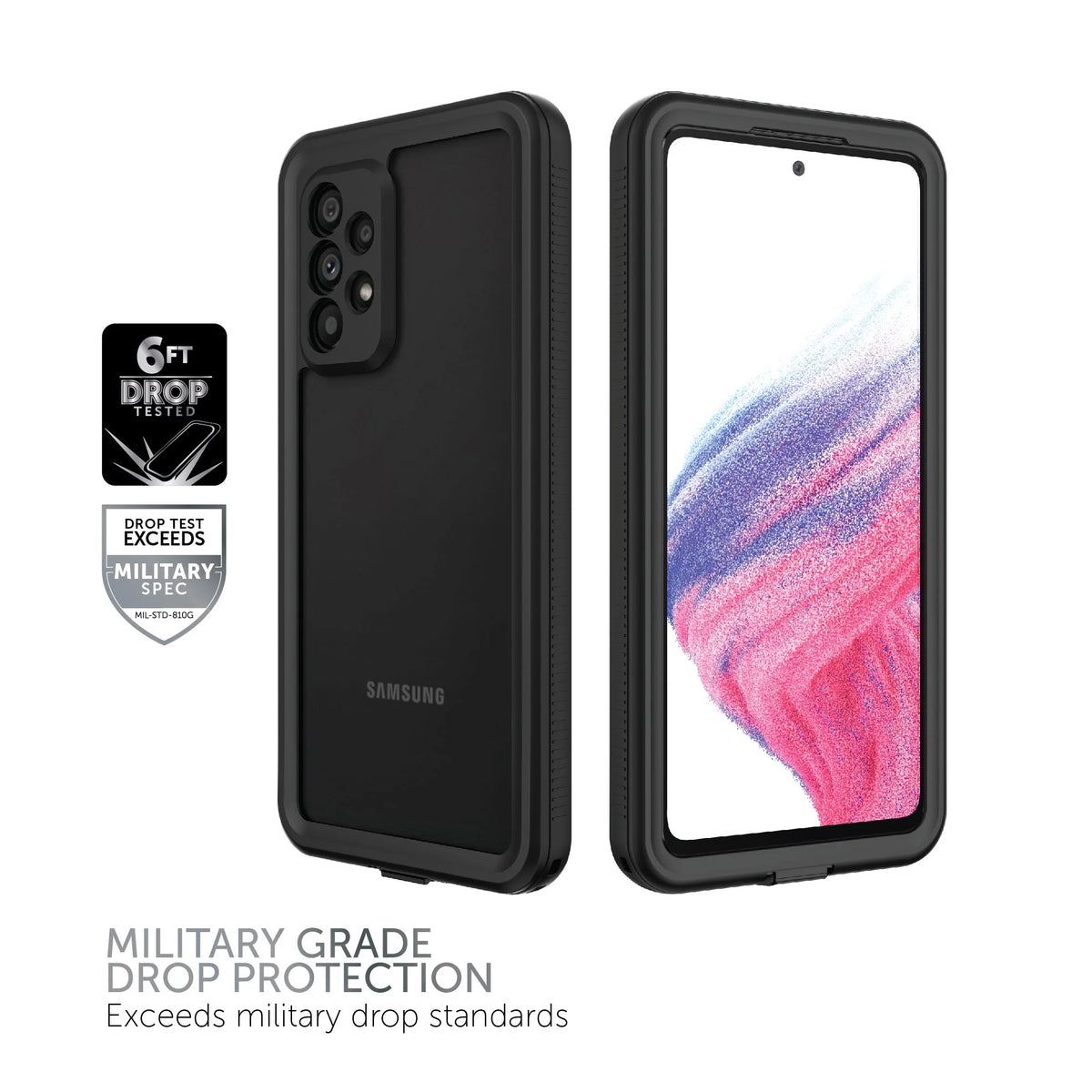 Black/Clear Waterproof Phone Case for Samsung Galaxy A53 5G H727342
