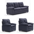 Gray 3 Piece Living Room Set with Sofa and 2 Armchairs J661