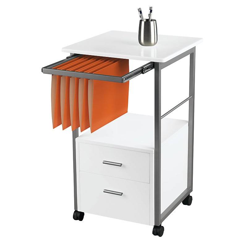 White 2-Drawer Mobile Vertical File Cabinet N257