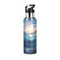 Stainless Steel Insulated Thermos Vacuum Flask Water Bottle with Straw Lid L384130