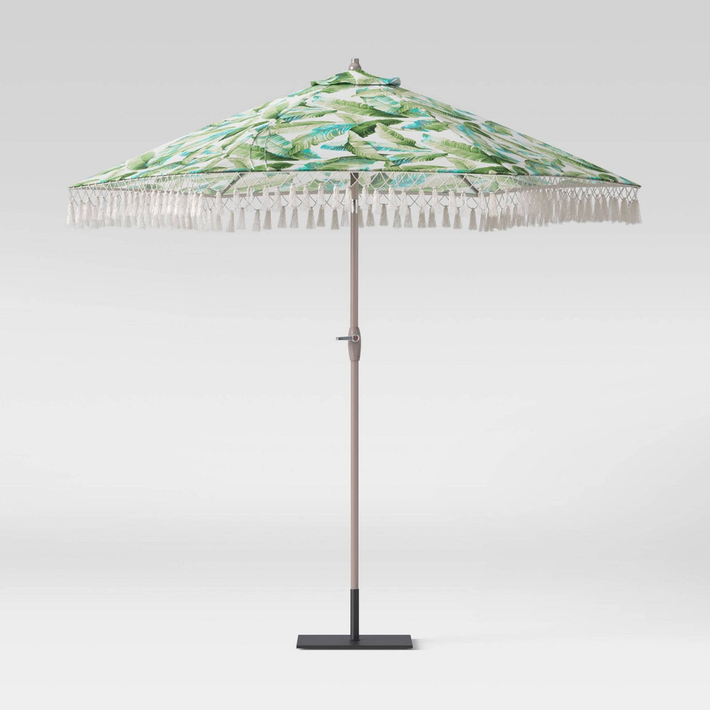 Red/Tan Round Patio Umbrella H139