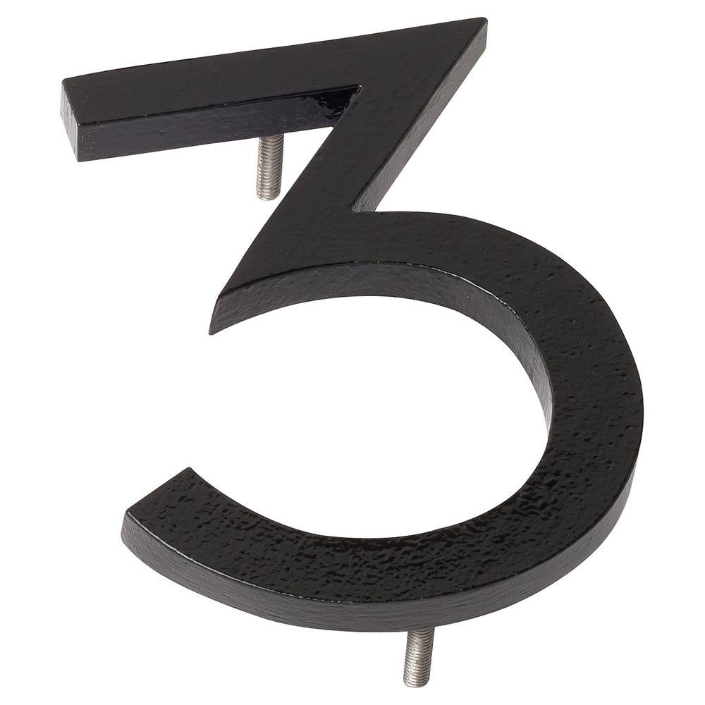 Black 16 in. Flat Floating Mount House Number J15975