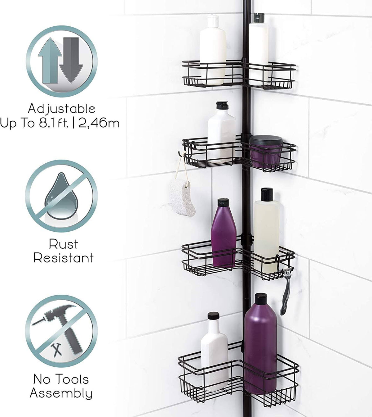 Bronze Pole Shower Caddy T849