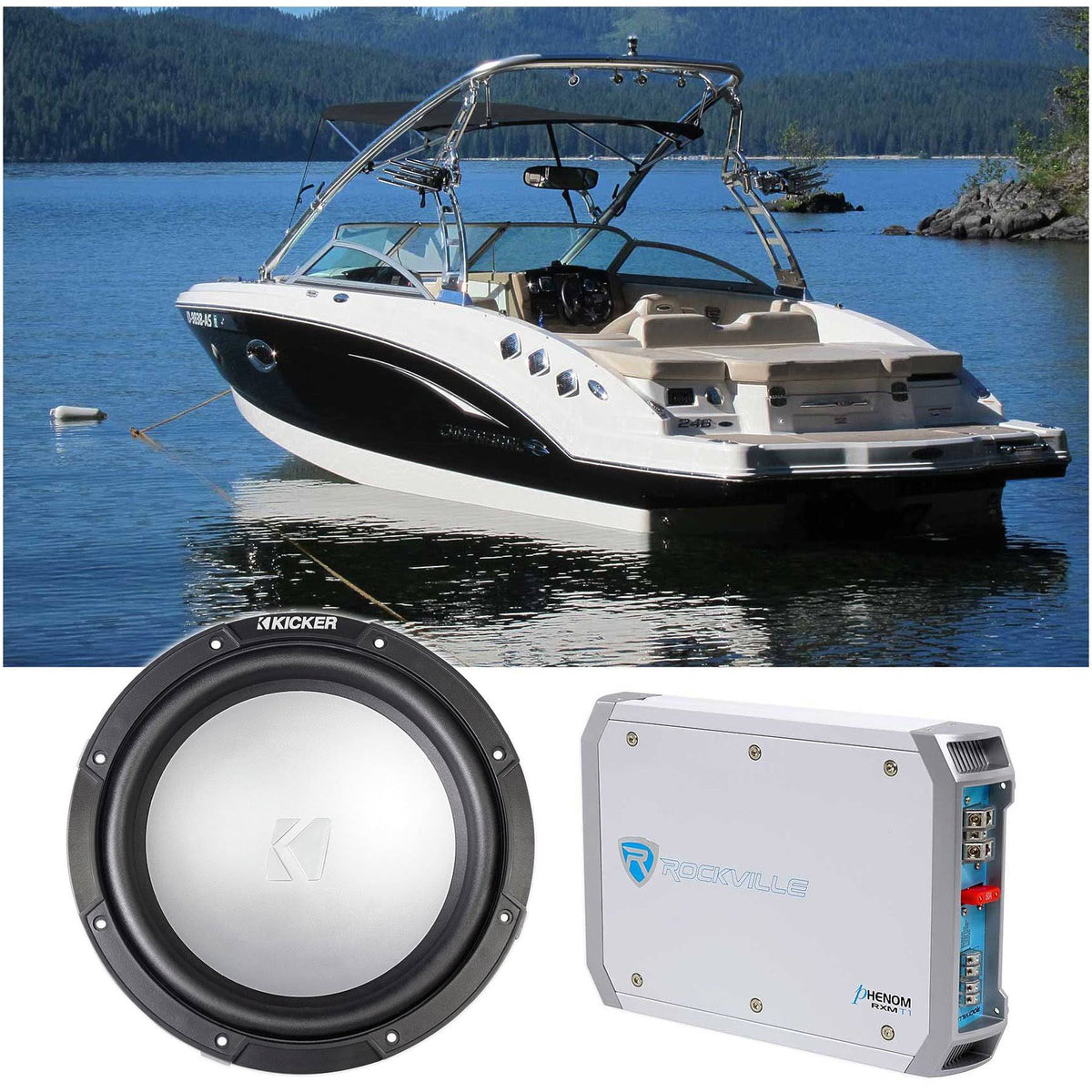 10 Free Air Marine Subwoofer with Amplifier U392