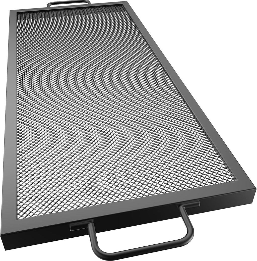 Black Steel Fire Pit Cooking Grate with Handles, Pack of 2 A428