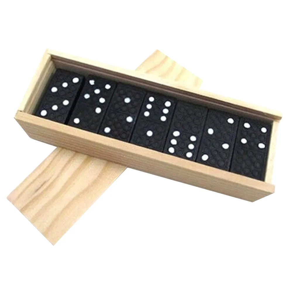 Black Wooden Domino Blocks Set Stacking Toy Blocks Board Games G756325