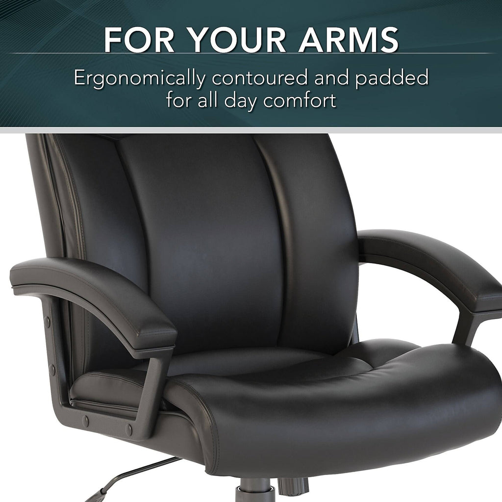 Black Bonded Leather Ergonomic Executive Chair V351