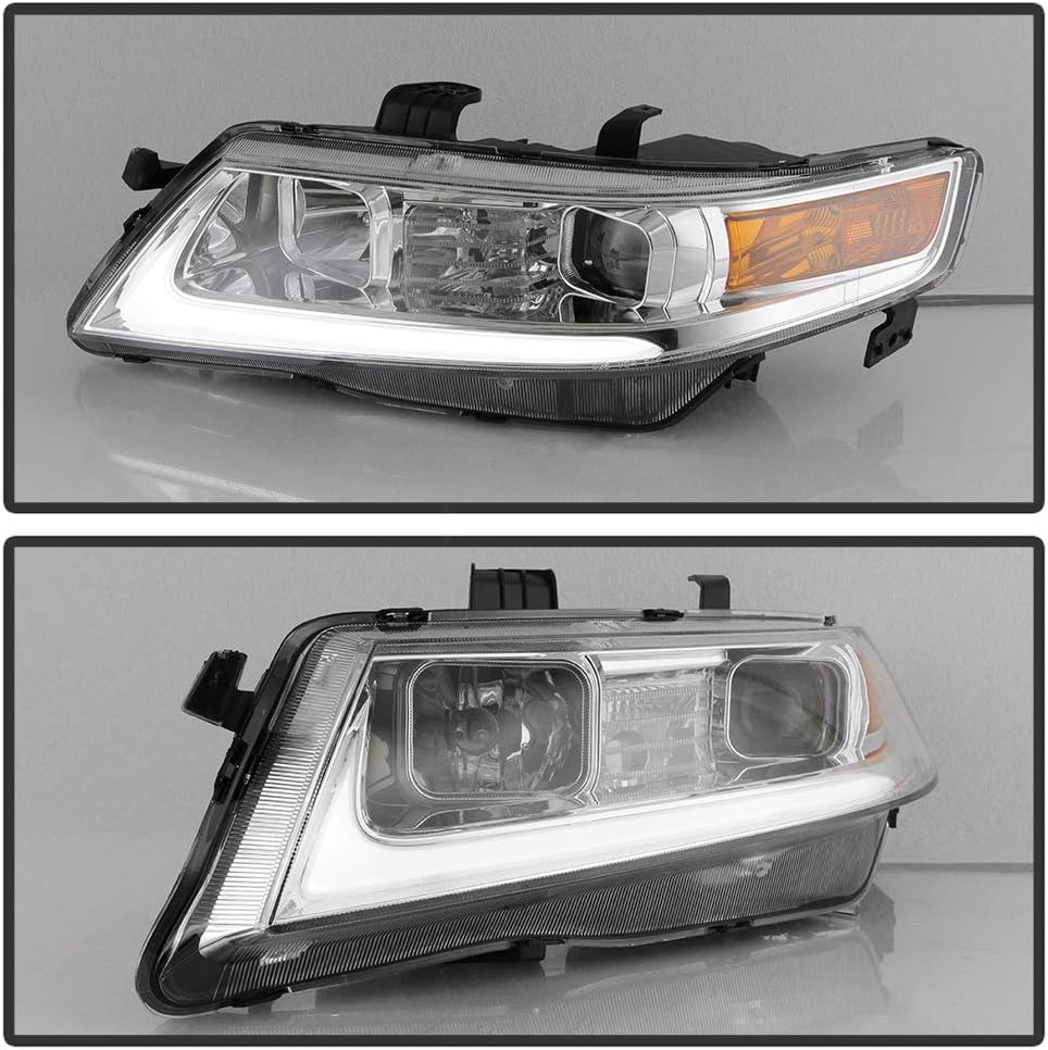 LED Tube Projector Headlights Chrome Housing N3310