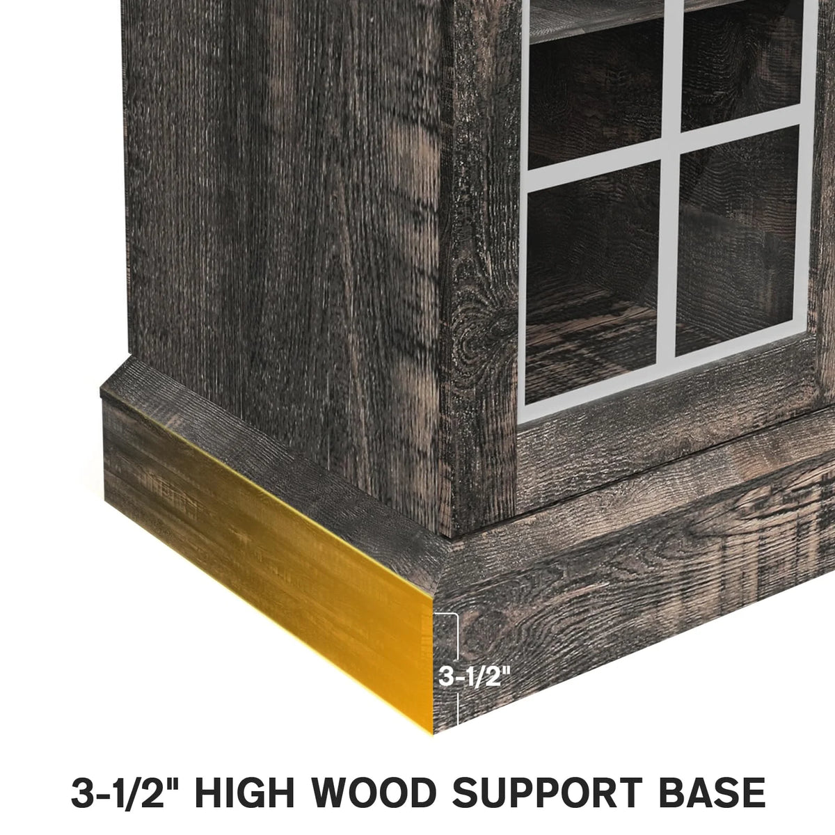 Dark Oak Tall TV Stand with Glass Door I149391