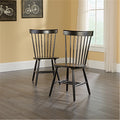 Black Solid Wood Spindle Back Dining Chair Set of 2 U72077