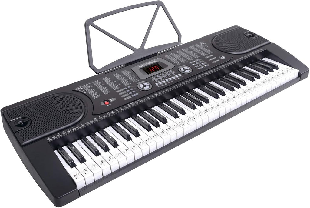 61-Key Portable Electronic Keyboard Piano with Stand, Stool, Headphones, Microphone & Sticker Sheet Y8101