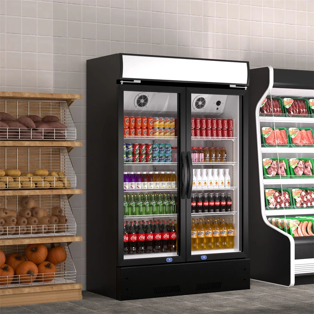 38" Glass Door Upright Beverage Refrigerator W8049