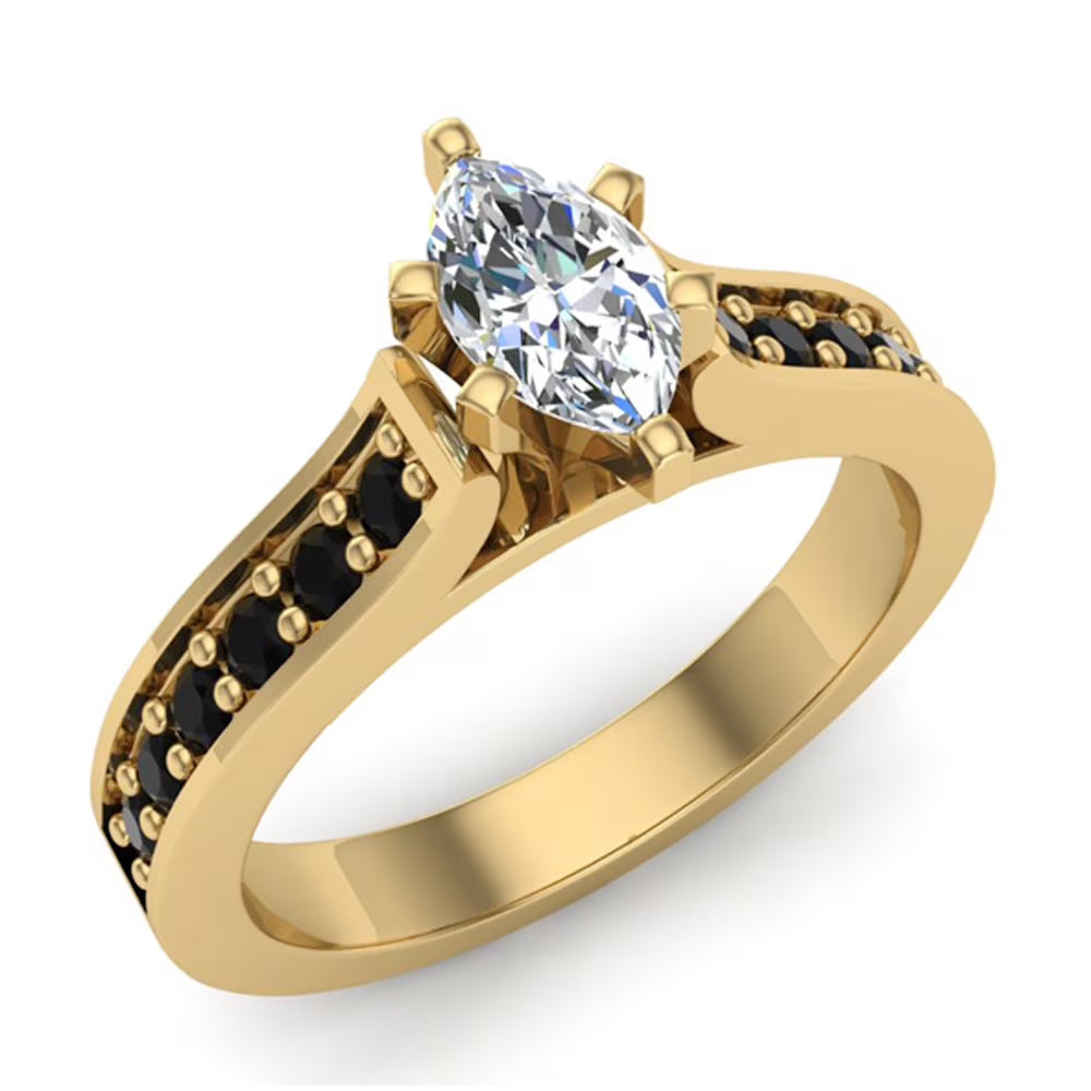 3/4 CT TW 14K Gold Black Diamond Ring L141