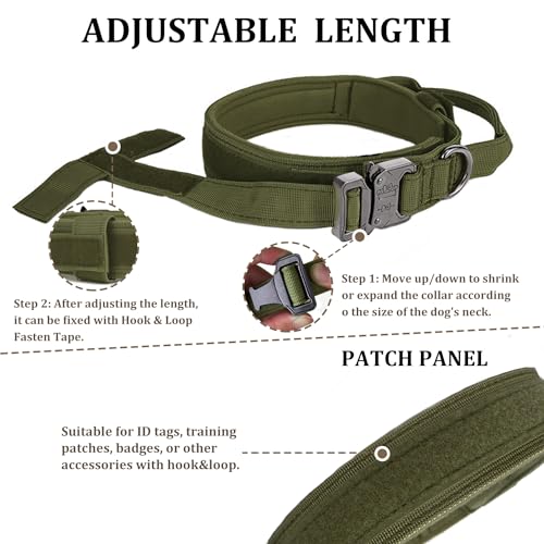 Nylon Adjustable Reflective Dog Collar with Handle and Heavy Duty Metal Buckle T239