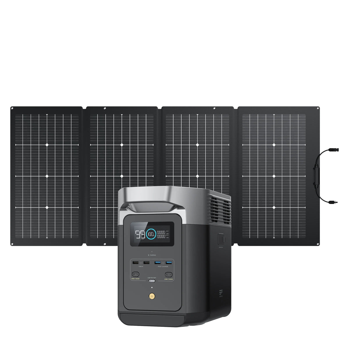 Portable Power Station and Bifacial Portable Solar Panel Q723