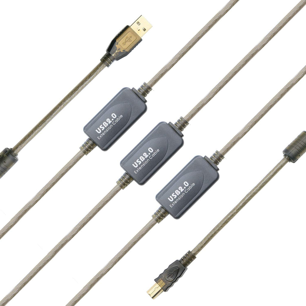 USB 2.0 Cable A Male to B Male (100 Feet) Pack of 2 L616842