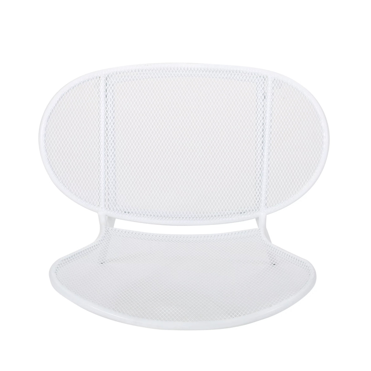 Set of 2 Matte White Outdoor Iron Club Chair U266