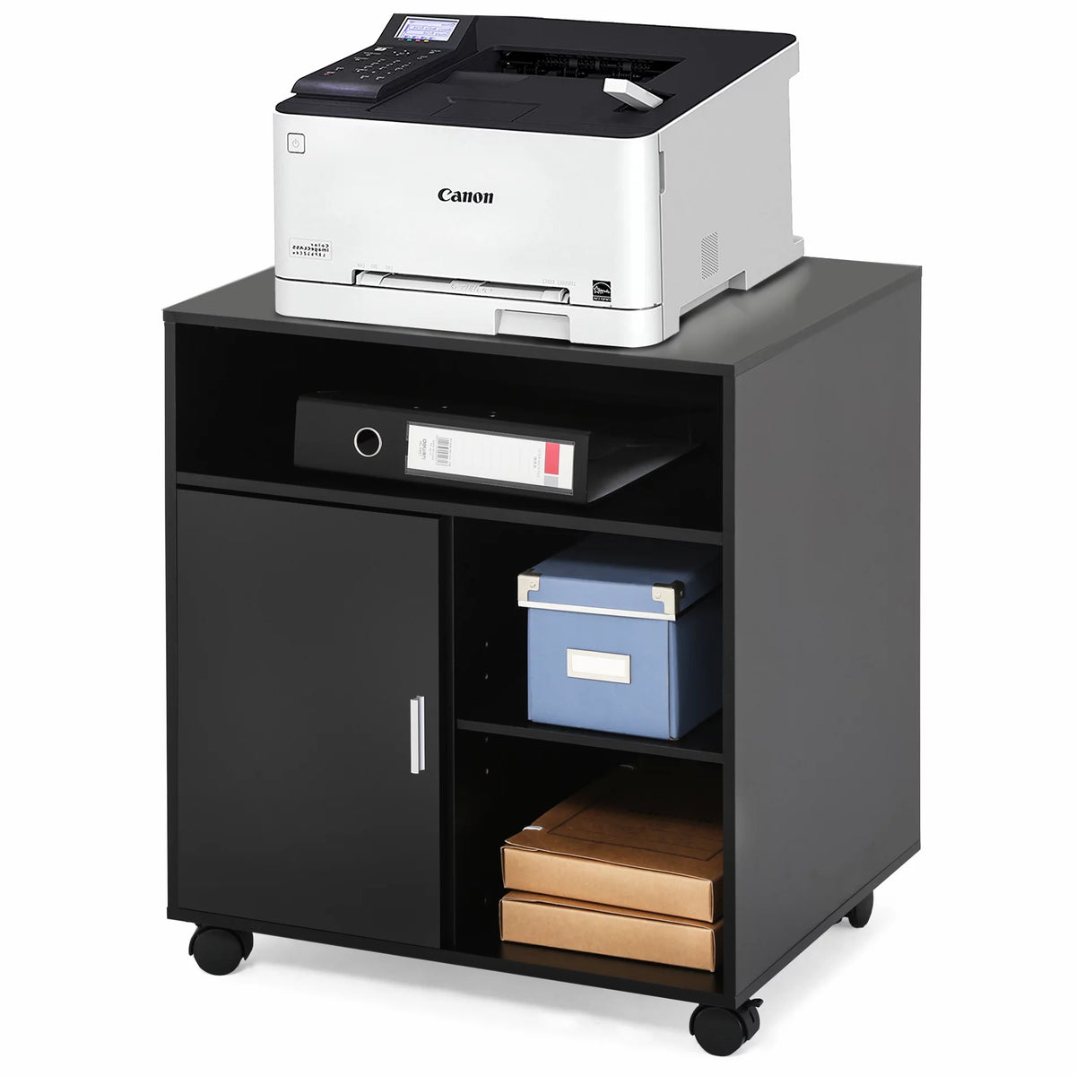Black Mobile File Cabinet with Storage C13683