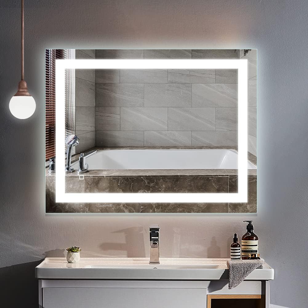 LED Bathroom Vanity Mirror 32 x 24 inch Wall Mounted Frameless Dimmable D66598