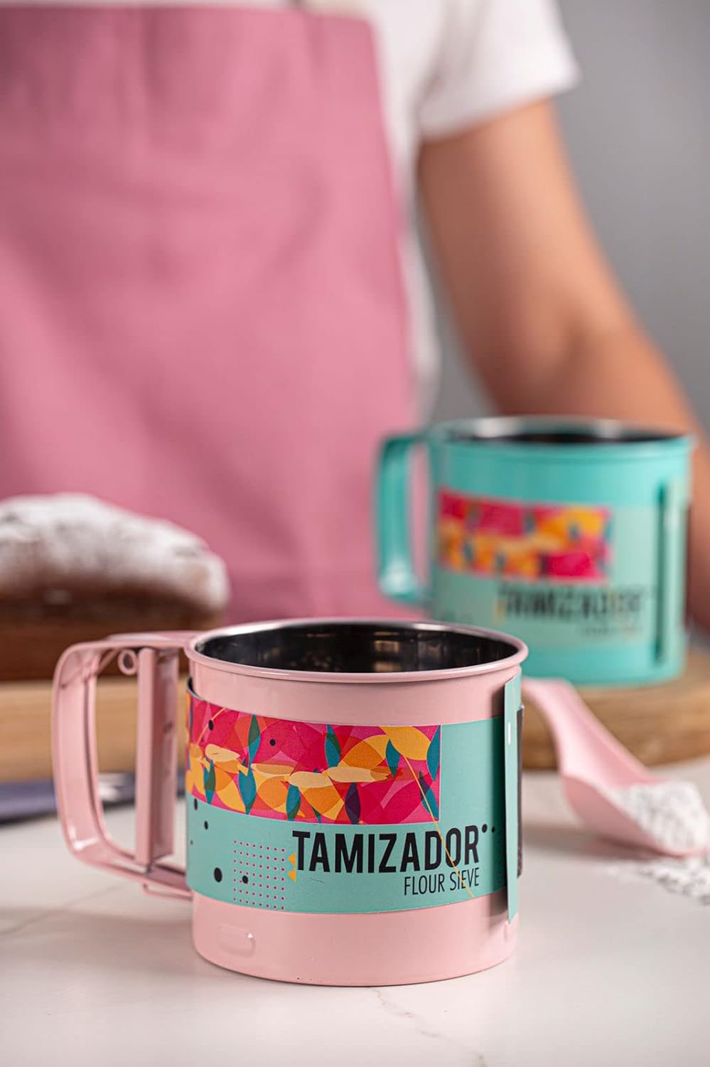 Pink Stainless Steel Hand-held Flour Sifter V12950