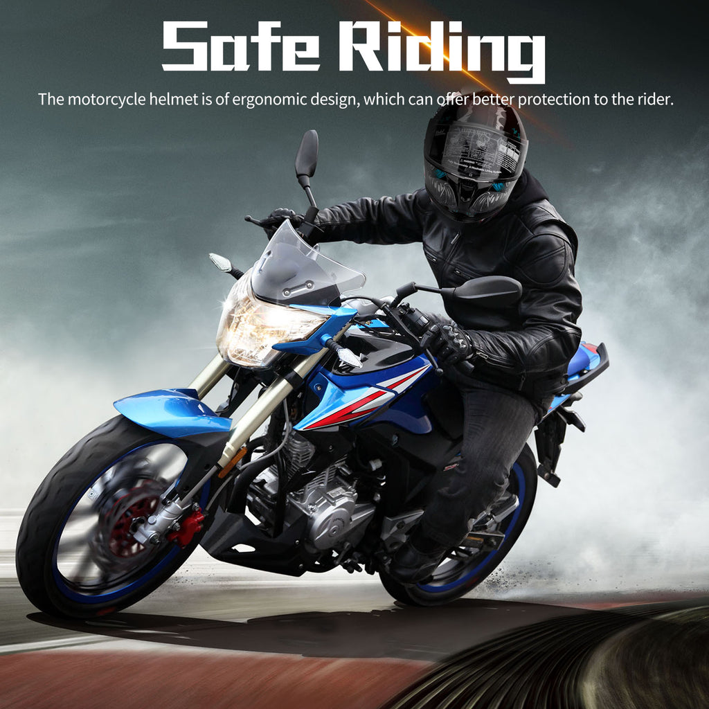 Dual Visor Full Face Flip Motorcycle Helmet D13742