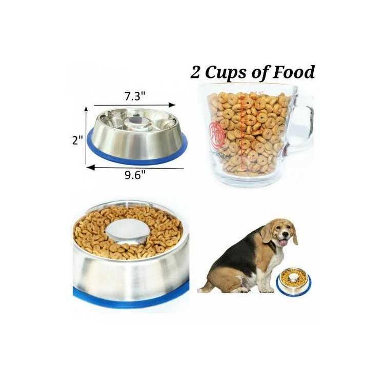 Slow Feed Anti Bloat Dog Bowl with Silicone Base Z781