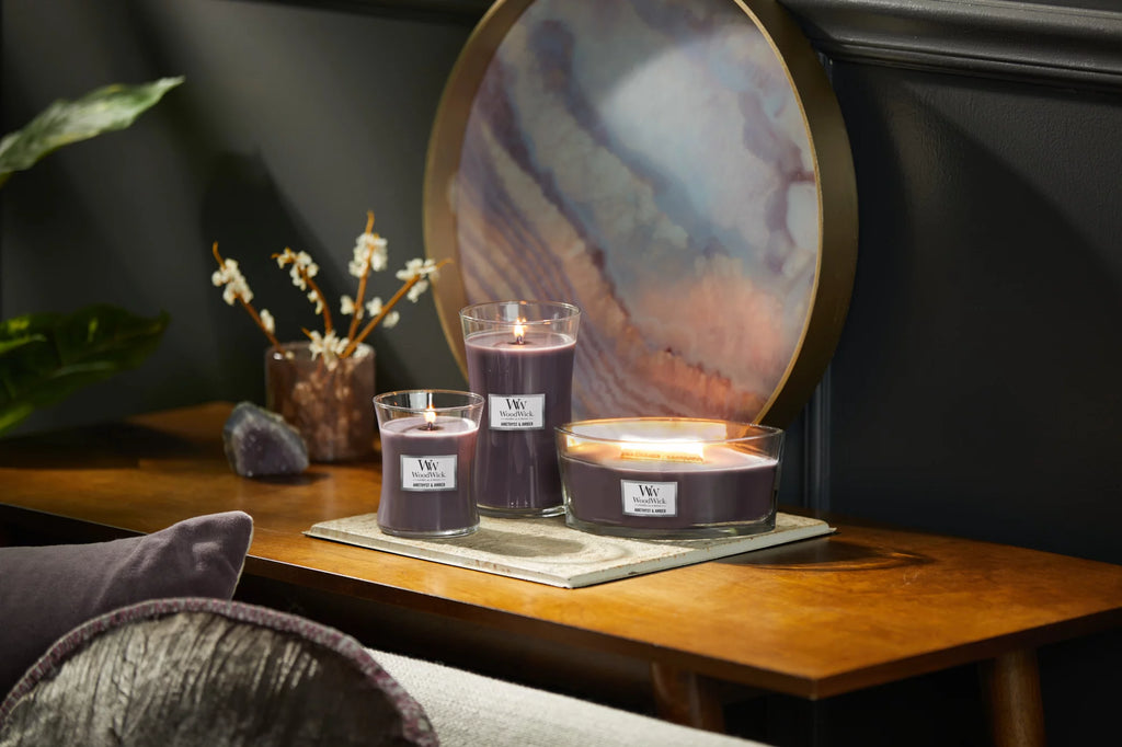 Amethyst & Amber Ellipse Candle L57129