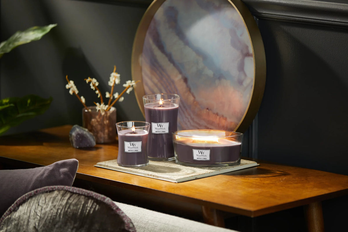 Amethyst & Amber Ellipse Candle L57129
