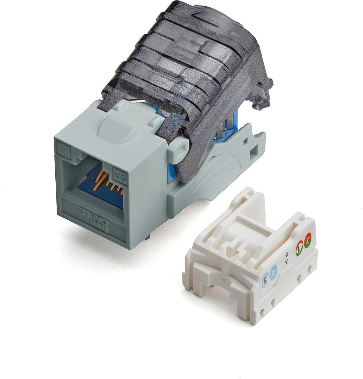White Cat6A Toolless Keystone Jack, 12 Pack L34231