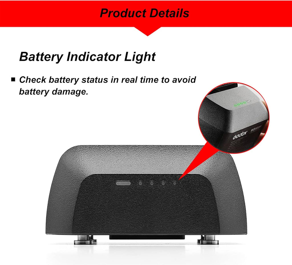 22.2V 2500mAh Li-ion Battery Pack for AD400 Pro Studio Flash Strobe Light Z7627