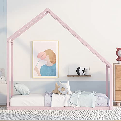 Twin White Metal Platform Bed Frame with Trundle N771