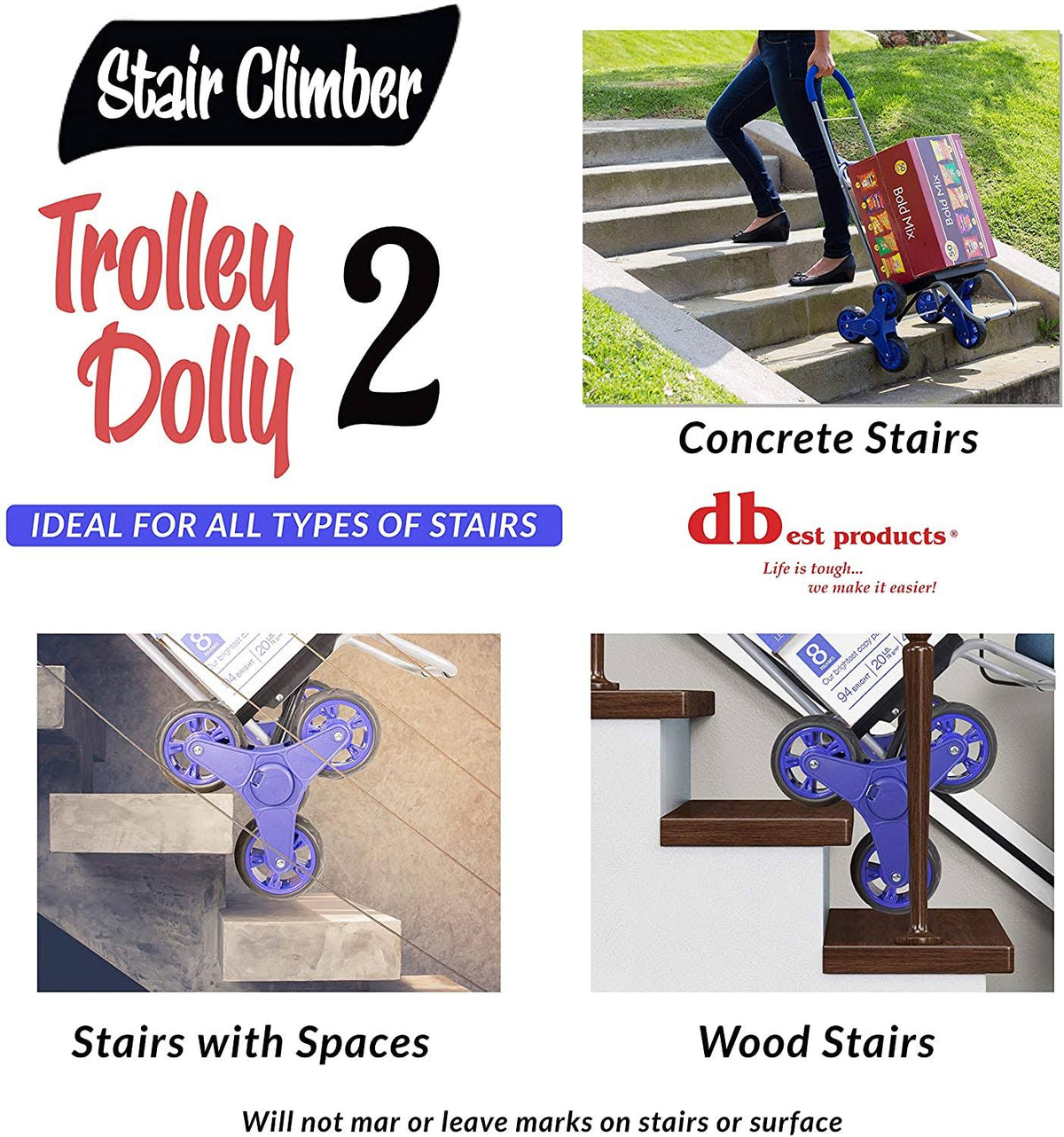 Blue Foldable Grocery Cart V54362