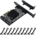 4X PCIE 8 SATA Card with 8 SATA Cables, PCIE to SATA 3.0 6 Gbps Controller, Pack of 2 S640207