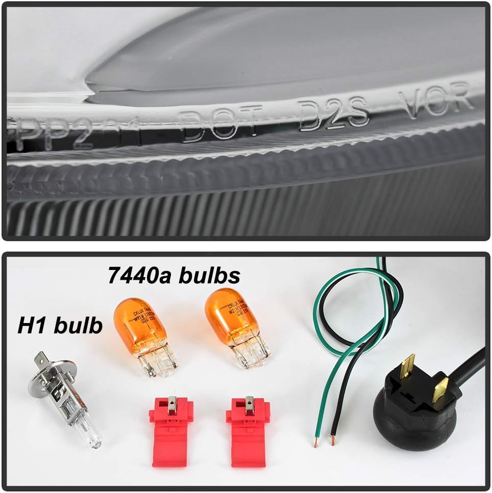 LED Tube Projector Headlights Chrome Housing N3310