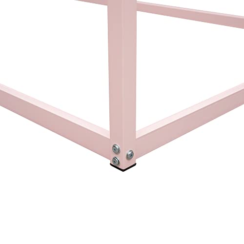 Twin White Metal Platform Bed Frame with Trundle N771